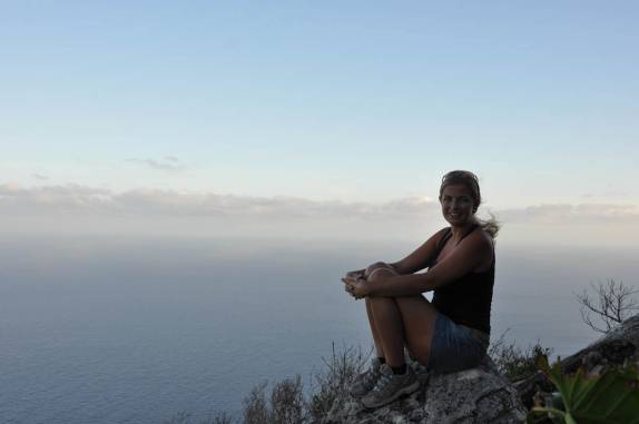 No alto do monte Maskaroni, nosso primeiro trekking em Saba - Caribe